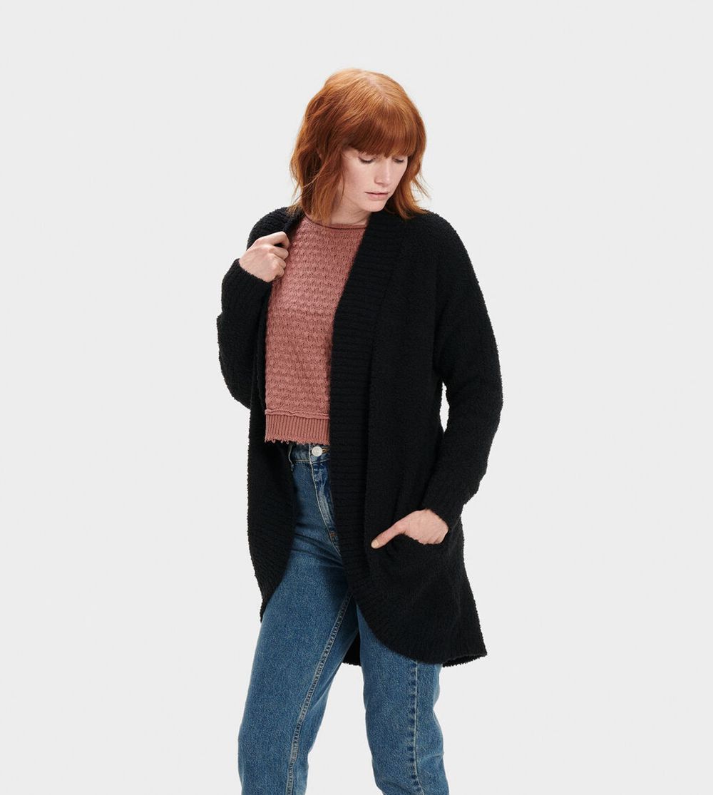 Ugg Cardigan Womens - Ugg Fremont Black - 753OJYXHS